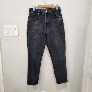ZARA Jeans Womens Size 8 Black Skinny Leg Denim Stretch High Rise Zip Closure
